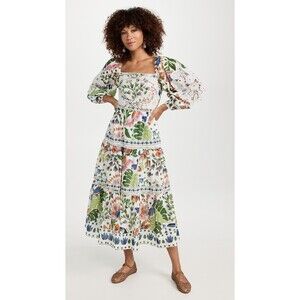 Farm Rio Women's Summer Garden Midi-Dress Size Large